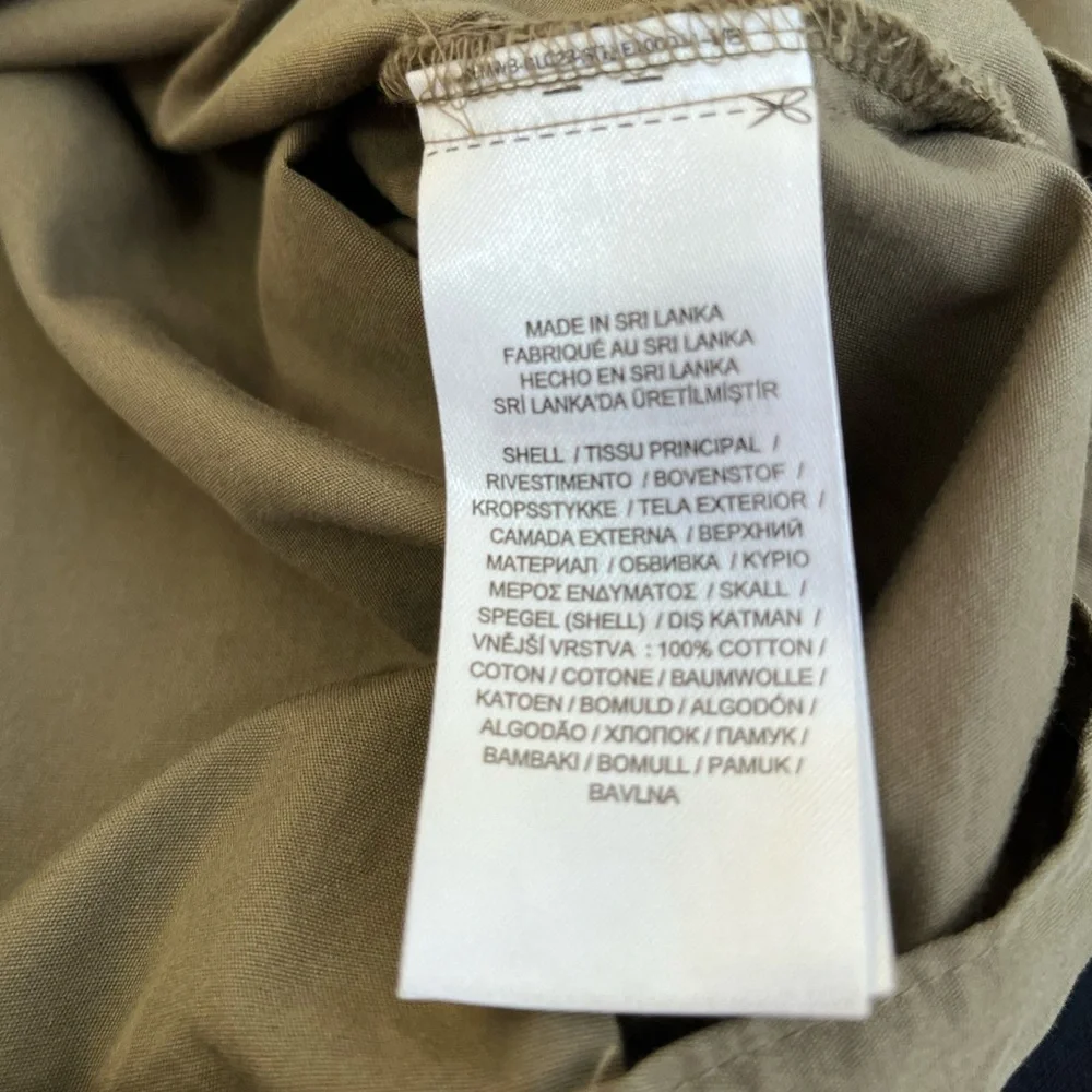 Lauren Ralph Lauren Women’s Olive Twist Front Crop Shirt Sz 14P Quiet Luxury - Picture 6 of 6